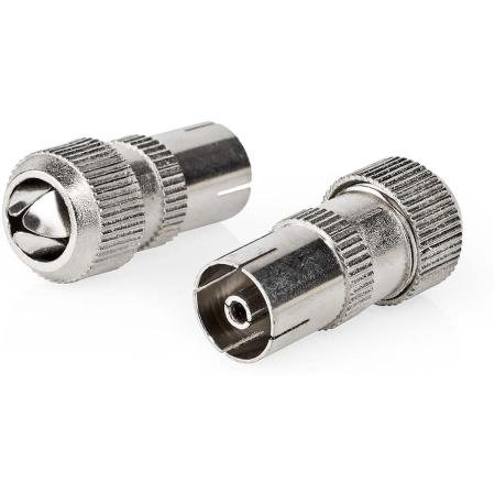 Nedis IEC (Coax) Connector | Female | Cable Entry: 7.0 mm | Silver | 2 PCs