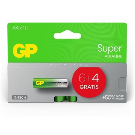 GP AA Battery GP Alkaline Super 1.5V Blister Van 10 PCs
