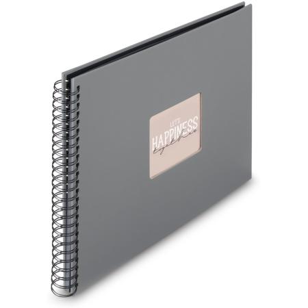 Hama Spiraalalbum Fine Art 36x32 cm 50 Black Pagina&amp;#039;s Steengrijs