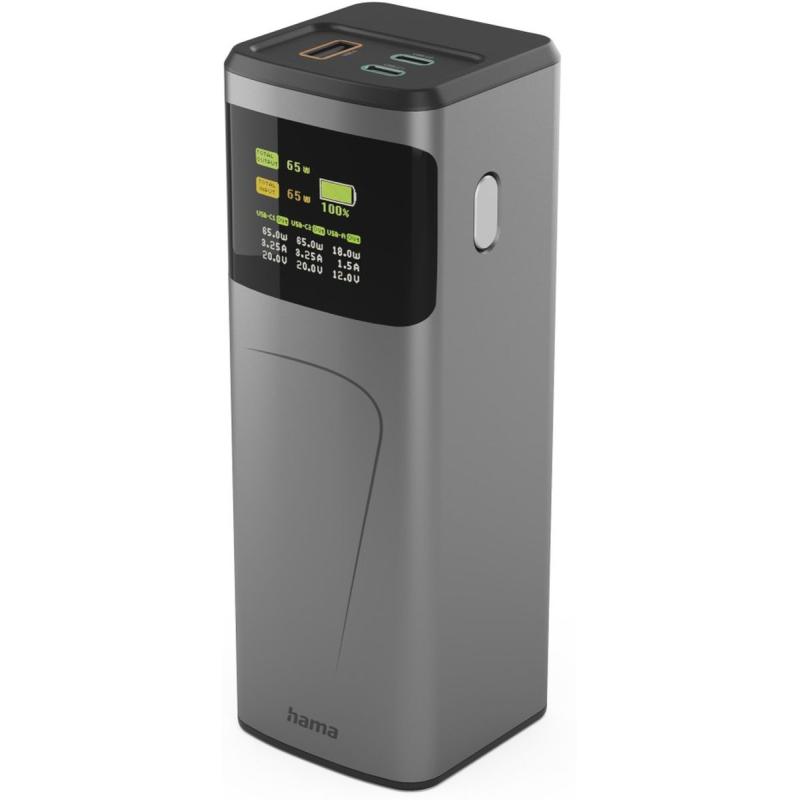 Hama Power Pack High Power 65 W 20000 mAh 2X USB-C USB-A Snel Charge