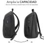Mochila Subblim Xpand Air Padding Backpack para Portátiles hasta 15.6'/ Puerto USB/ Negro