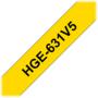 Brother 12mm Black On Yellow High Grade Tape