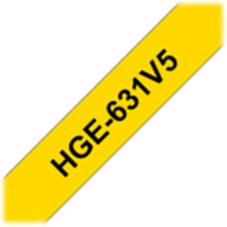 Brother 12mm Black On Yellow High Grade Tape