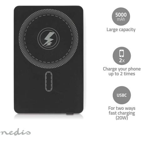 Nedis PowerBank | 5000 mAh | 1.67 / 2.22 / 3.0 A | PD3.0 20W