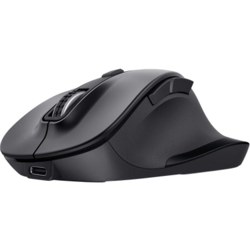 Ratón Ergonómico Inalámbrico Trust Fyda Multidispositivo/ Batería recargable/ Hasta 2400 DPI