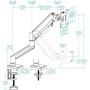 Soporte de Mesa para Monitor TooQ DB1334TNR-W/ Giratorio/ Inclinable/ hasta 10kg