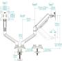 Soporte de Mesa para 2 Monitores TooQ DB1434TNR-W/ Giratorio/ Inclinable/ hasta 10kg