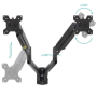 Soporte de Pared para 2 Monitores TooQ LP1434TNR-B/ Giratorio/ Inclinable/ Rotatorio/ hasta 10kg