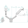 Soporte de Pared para 2 Monitores TooQ LP1434TNR-B/ Giratorio/ Inclinable/ Rotatorio/ hasta 10kg