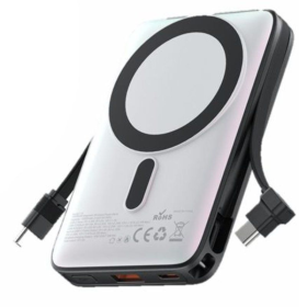 Powerbank 10000mAh Vention I16W0/ 22.5W/ Wireless/ Blanca