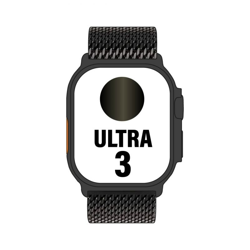 Apple Watch Ultra 3/ GPS/ Cellular/ 49mm/ Caja Titanio Negro/ Correa Milanese Negra M