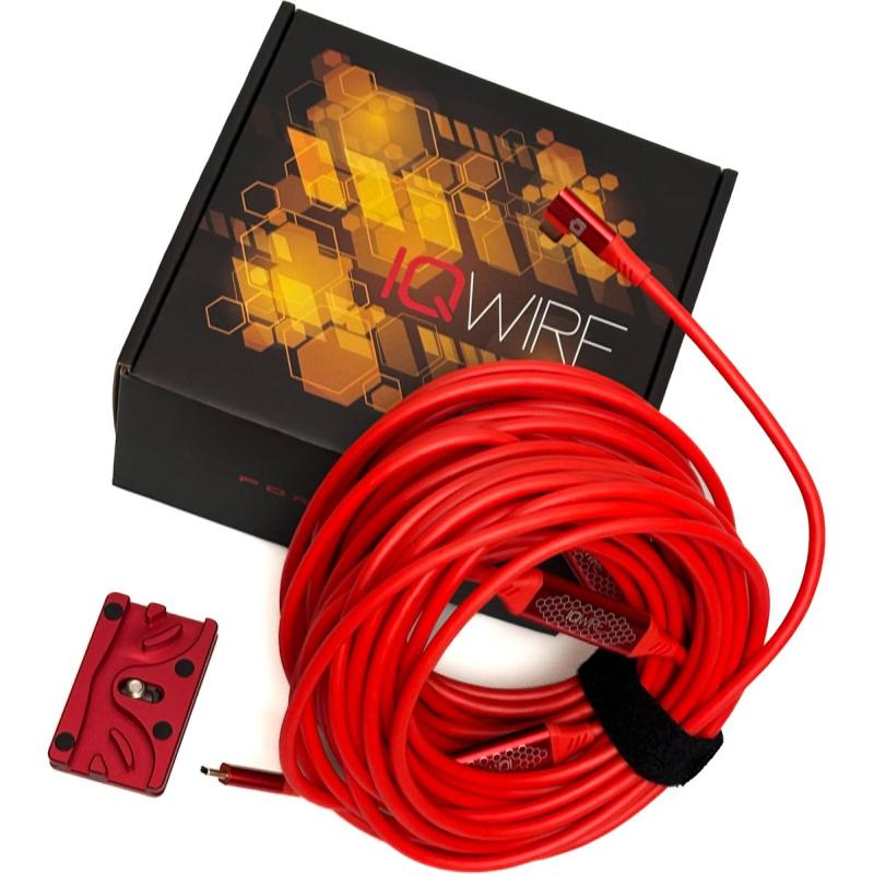 IQwire 15m USB C To C Right Angle 10G Red