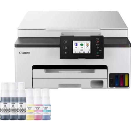 Multifunción Recargable Canon MAXIFY GX1050 MegaTank 3 en 1 WiFi/ Dúplex/ Pack impresora + consumibles XL/ Blanca