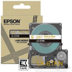 Epson Metallic Clear/Gold 24mm LK-6TKN Epson Metallic Clear/Gold 24mm LK-6TKN