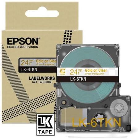 Epson Metallic Clear/Gold 24mm LK-6TKN