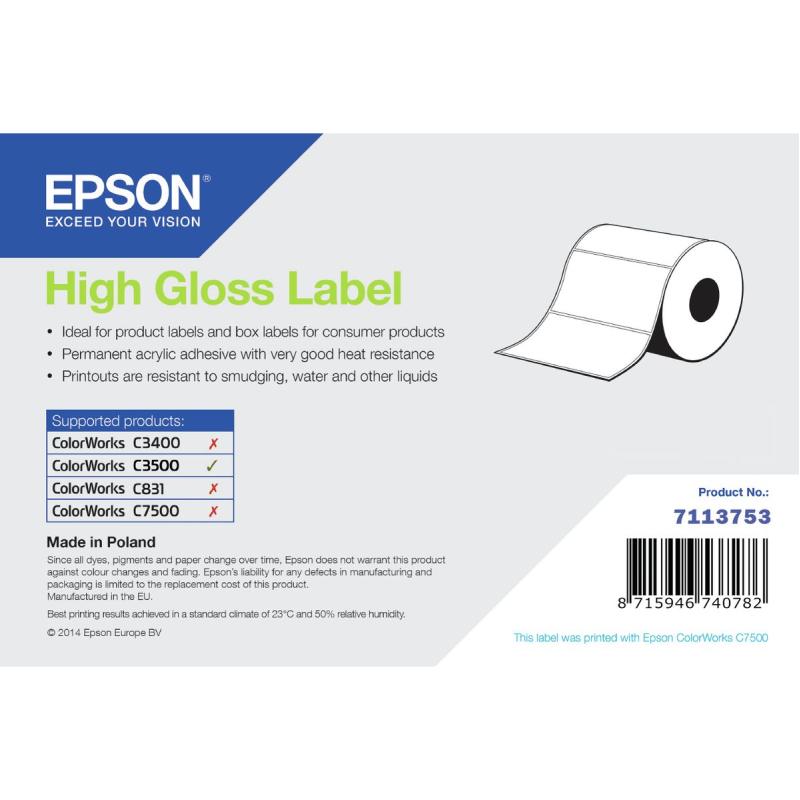 Epson High Gloss Label Die-Cut Roll 102mm X 51