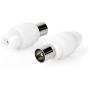Nedis IEC (Coax) Connector | Male | Dia: 7.0 mm | Metal/PVC | White | 2 PCs Nedis IEC (Coax) Connector | Male | Dia: 7.0 mm | Metal/PVC | White | 2 PCs