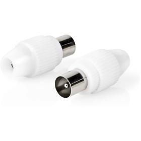 Nedis IEC (Coax) Connector | Male | Dia: 7.0 mm | Metal/PVC | White | 2 PCs Nedis IEC (Coax) Connector | Male | Dia: 7.0 mm | Metal/PVC | White | 2 PCs