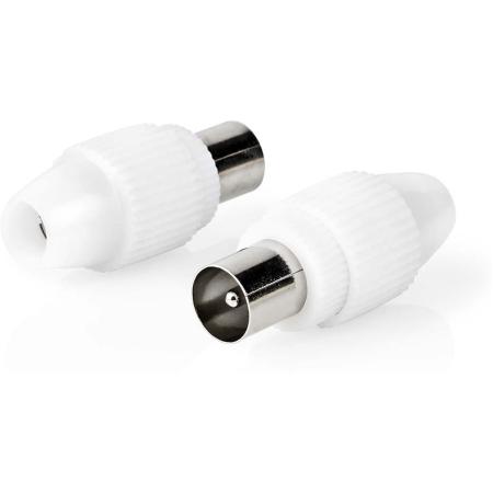 Nedis IEC (Coax) Connector | Male | Dia: 7.0 mm | Metal/PVC | White | 2 PCs