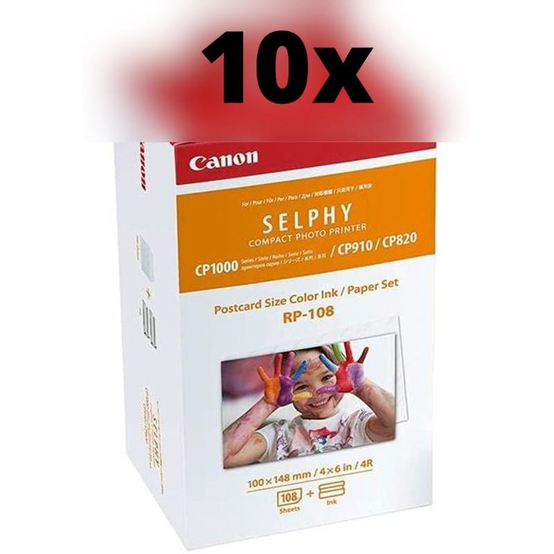 Phantom 10x Canon RP-108 Ink Cassette/Paper Set