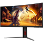 Monitor Gaming Ultraparonámico Curvo AOC CU34G4 34'/ WQHD/ 1ms/ 180Hz/ VA/ Regulable en altura/ Negro