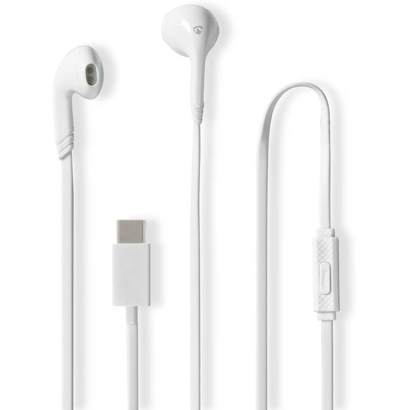Nedis Wired Headphone | USB-C | 1.20 M | Built-In Microphone | White