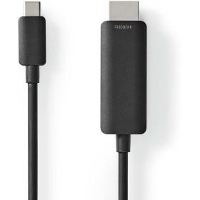 Nedis USB-C Adapter| USB-C Male | HDMI Connector| 1.00 M | Round| Black | Label