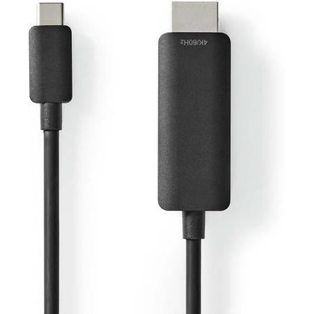 Nedis USB-C Adapter| USB-C Male | HDMI Connector| 1.00 M | Round| Black | Label