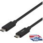Deltaco USBC-1122 USB-C To USB-C Superspeed Cable 3A 60W (3.1 Gen 2) 1m Black