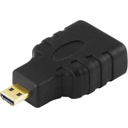 Deltaco Micro HDMI To HDM Adapter High Speed w/ Ethernet 4K UltraHD 30Hz Black