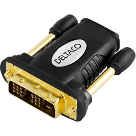 Deltaco HDMI To DVI-D Adapter Full HD 60Hz HDMI 19-PIN Female To DVI-D Male Bk