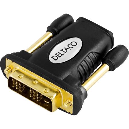 Deltaco HDMI To DVI-D Adapter Full HD 60Hz HDMI 19-PIN Female To DVI-D Male Bk