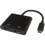 Deltaco USB-C To 2 X HDMI MST Adapter - 2 X 4K 60 Hz MST - Black
