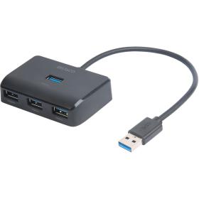Deltaco UH-735 4-Port USB-A Hub 5 GBIT/s USB-C Stroomvoorziening (Optioneel) Bk