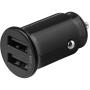 Deltaco USB Car Charger 12/24 V Compact Size 12W 2X USB-A - Black