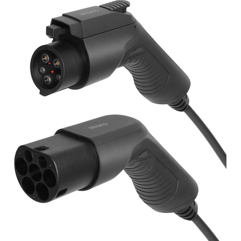 Deltaco E-Charge Cable Type 2 - Type 1 1 Phase 16A 5m