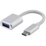 Deltaco USB-C 3.1 Gen 1 To USB-A OTG Adapter Alu Retail Box - Silver