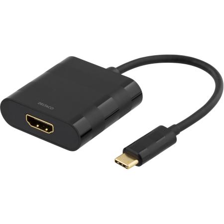 Deltaco USB-C To HDMI Adapter USB-C HDMI - Black