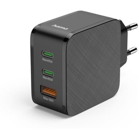 Hama Fast Charger 2X USB-C PD 1X USB-A QC 65 W Black