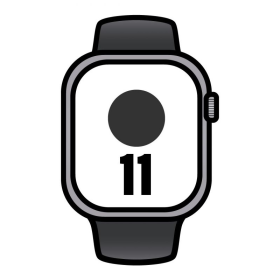 Apple Watch Series 11/ GPS/ Cellular/ 42mm/ Gris Espacial/ Correa Deportiva Negra (M/L)
