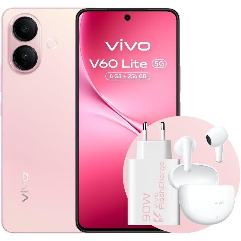 Vivo Smartphone Vivo V60 Lite 8GB/ 256GB/ 6.77'/ 5G/ Rosa/ Incluye Cargador 90W y Buds