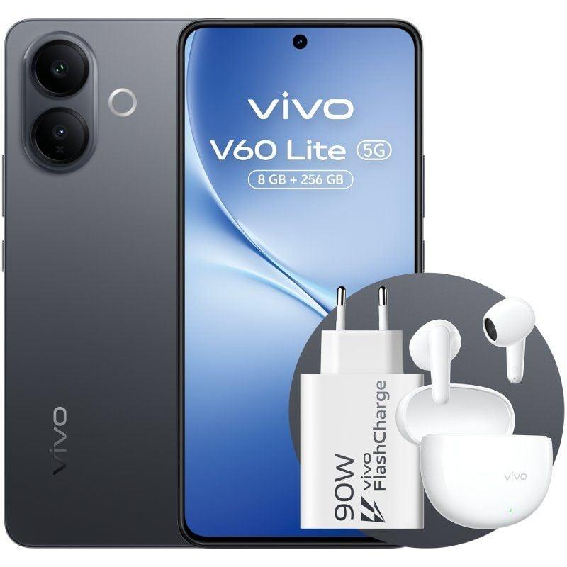 Vivo Smartphone Vivo V60 Lite 8GB/ 256GB/ 6.77'/ 5G/ Negro/ Incluye Cargador 90W y Buds