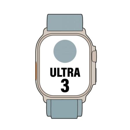 Apple Watch Ultra 3/ GPS/ Cellular/ 49mm/ Caja de Titanio Natural/ Correa Loop Alpine Azul Claro S