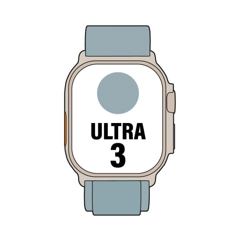 Apple Watch Ultra 3/ GPS/ Cellular/ 49mm/ Caja de Titanio Natural/ Correa Loop Alpine Azul Claro L