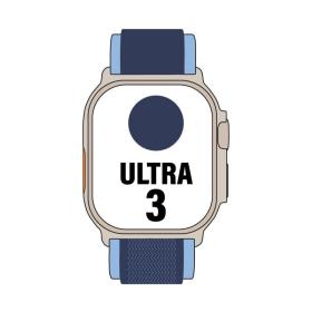 Apple Watch Ultra 3/ GPS/ Cellular/ 49mm/ Caja de Titanio Natural/ Correa Loop Trail Azul/azul brillante M/L