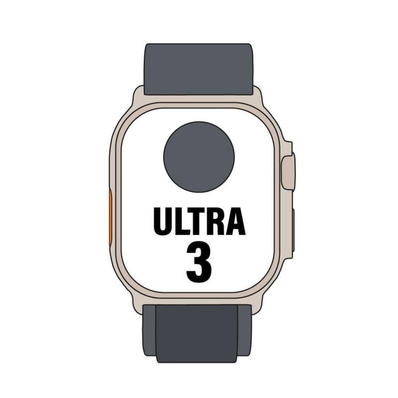 Apple Watch Ultra 3/ GPS/ Cellular/ 49mm/ Caja Titanio Negro/ Correa Loop Alpine Negra S