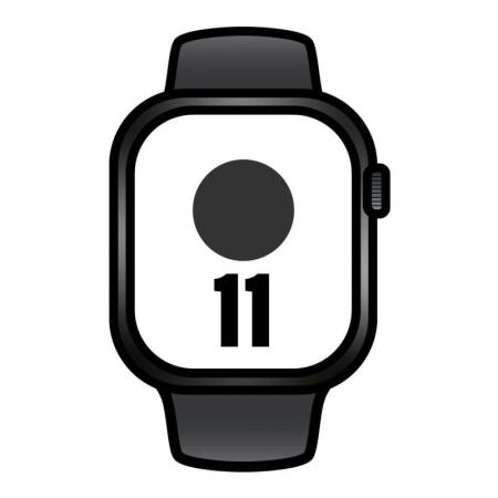 Apple Watch Series 11/ GPS/ Cellular/ 42mm/ Negro Azabache/ Correa Deportiva Negra (S/M)