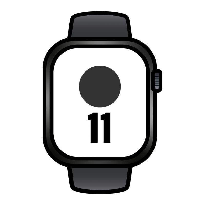 Apple Watch Series 11/ GPS/ Cellular/ 46mm/ Caja de Aluminio Negra/ Correa Deportiva Negra S/M