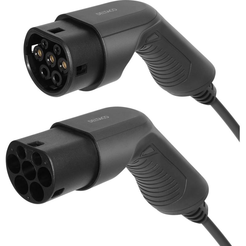 Deltaco E-Charge Cable Type 2 - Type 2 1 Phase 16A 3m