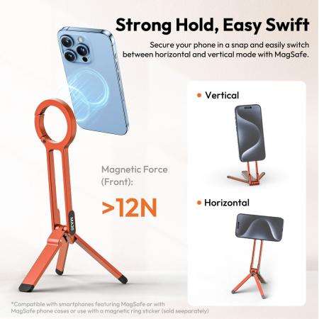 Ulanzi MA30 Mini Smartphone-Tripod Magnetic Karabijn Orange